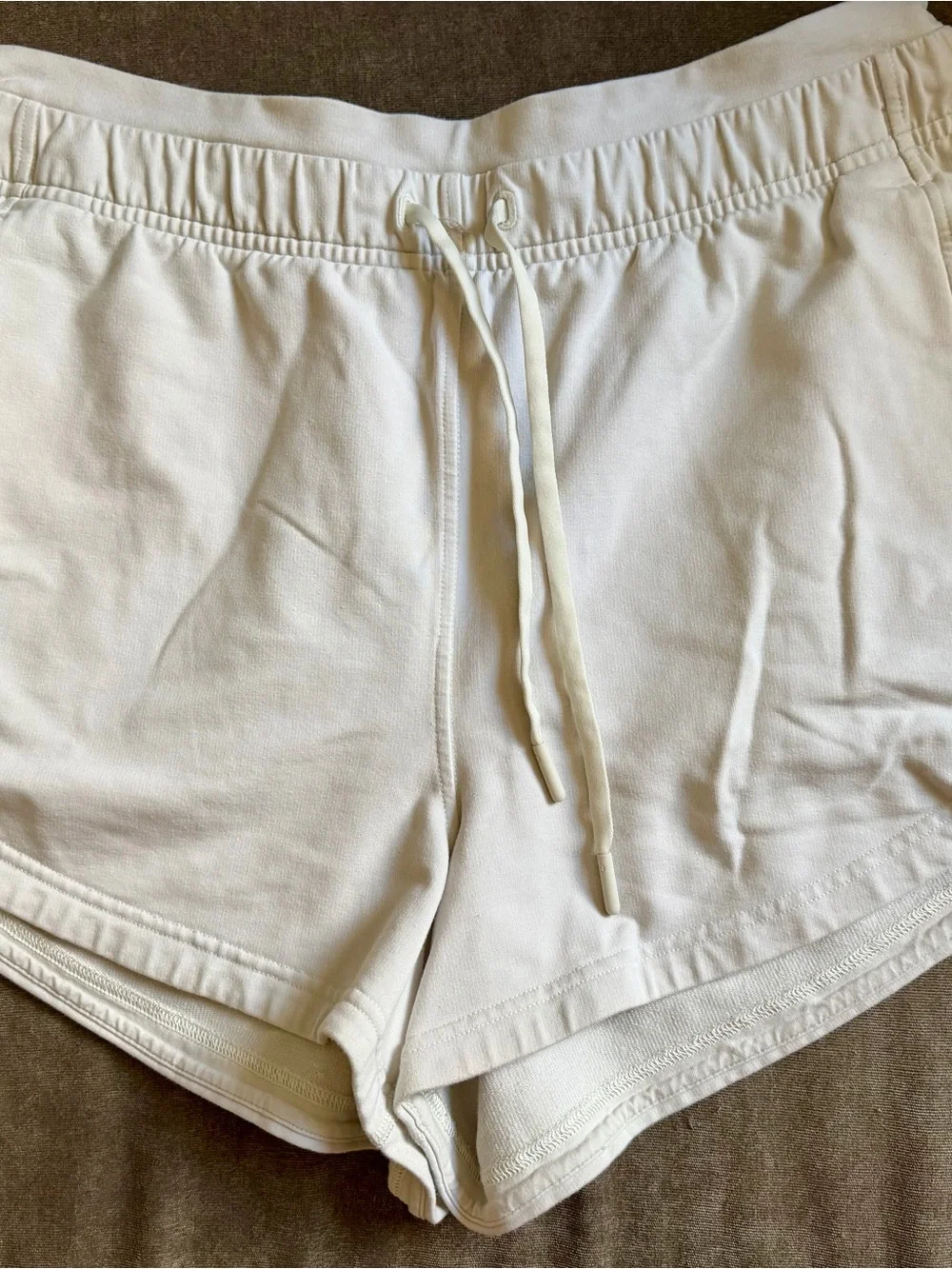 Lululemon Inner Glow Shorts 3” off white (Size 10)